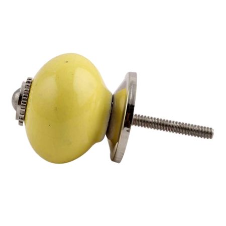 Solid Yellow Silver Fitting Ceramic Knob